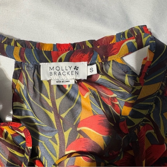 Molly Bracken Sheer Sleeveless Racerback Top Tropical Print– Size Small - Picture 3 of 7